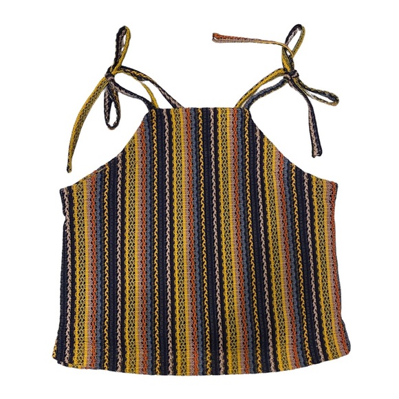NWT Madewell Texture & Thread Tie-Shoulder Tank Top In Rainbow Crochet Size S - Picture 5 of 7